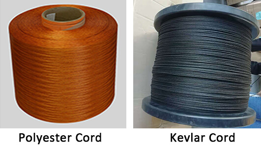 polyester cord and kevlar cord